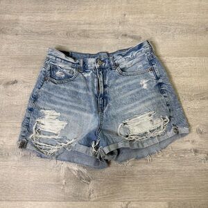 American Eagle Outfitters Light Blue Distressed Jean Shorts